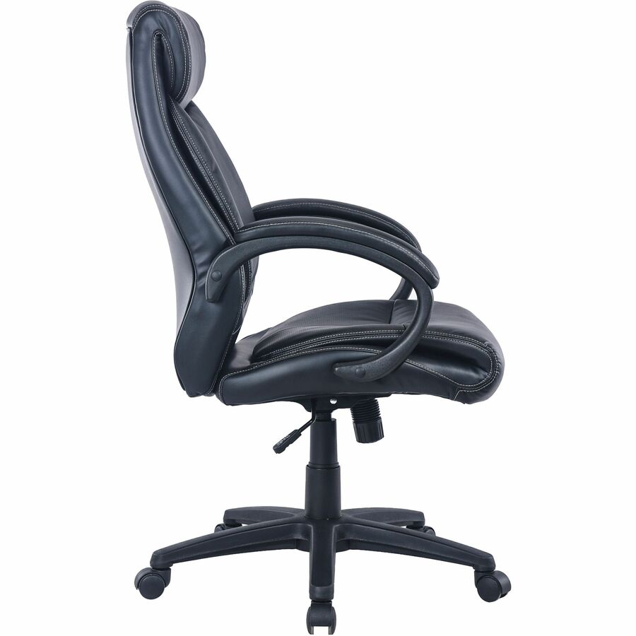 Lorell Executive High-Back Office Chair, Bonded Leather, Black, 1 Each