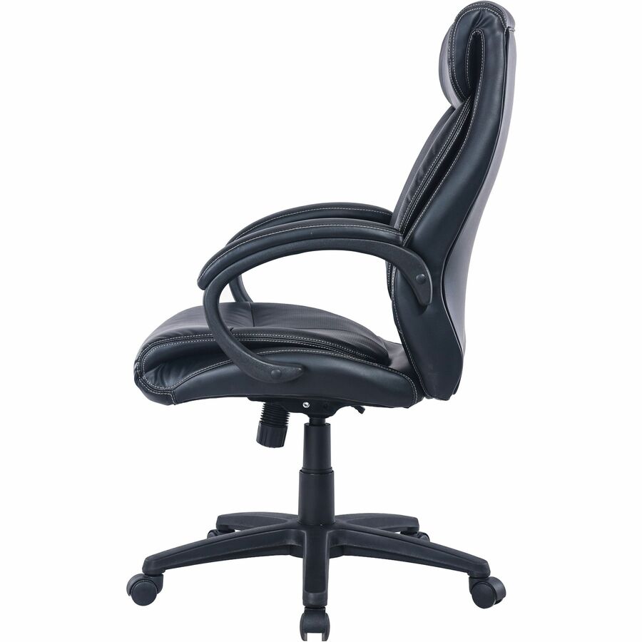 Lorell Executive High-Back Office Chair, Bonded Leather, Black, 1 Each