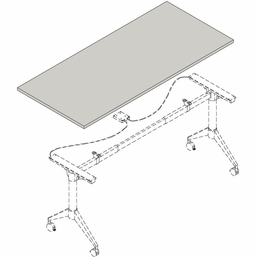 Lorell Training Tabletop, Cherry, Rectangle, Laminated, Adjustable Height, 72" W x 24" D x 1" Thick, Straight Edge, 1 Each