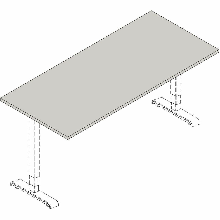 Lorell Training Tabletop, Espresso, Rectangle, Laminated, Adjustable Height, 48" x 24" x 1", Straight Edge, 1 Each