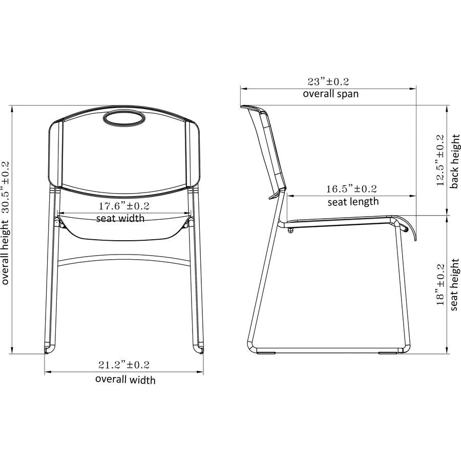 Lorell Heavy-duty Standard-height Stack Chairs