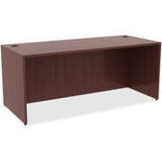 Lorell Essentials Series Rectangular Desk Shell, 29.5"H x 70.9"W x 29.5"D, Laminate, Mahogany Finish, 1 Each