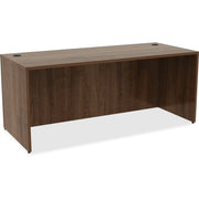 Lorell Essentials Series Rectangular Desk Shell, Walnut Laminate, Metal, 29.5"H x 70.9"W x 29.5"D, 1 Each