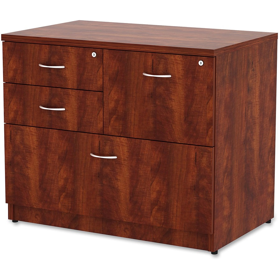 Lorell Essentials Series 4-Drawer Box/Box/File Lateral File, Cherry Laminate, 29.5"H x 35.5"W x 22"D, 1 Each