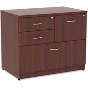 Lorell Essentials Series 4-Drawer Box/Box/File Lateral File, Mahogany Laminate, 29.5"H x 35.5"W x 22"D, 1 Each