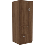 Lorell Essentials/Revelance Tall Storage Cabinet, Walnut Laminate, 65.6"H x 23.6"W x 23.6"D, 2 Drawers, 1 Door, 1 Each