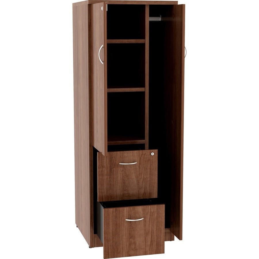 Lorell Essentials/Revelance Tall Storage Cabinet, Walnut Laminate, 65.6"H x 23.6"W x 23.6"D, 2 Drawers, 1 Door, 1 Each