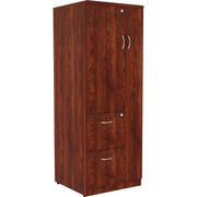 Lorell Essentials Series Tall Storage Cabinet, 65.6"H x 23.6"W x 23.6"D, 2 Drawers, 1 Door, Cherry Laminate, 1 Each