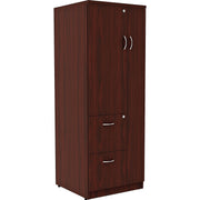 Lorell Essentials/Relevance Tall Storage Cabinet, Mahogany Laminate, 65.6"H x 23.6"W x 23.6"D, 2 Drawers, 1 Door, 1 Each