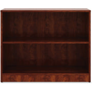 Lorell Laminate Bookcase, 2 Shelves, Adjustable Shelf, 29.5"H x 36"W x 12"D, Cherry Finish, 1 Each