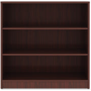 Lorell Laminate Bookcase, 3 Shelves, 36"H x 36"W x 12"D, Adjustable Feet and Shelf, Mahogany, 1 Each