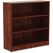Lorell Laminate Bookcase, 3 Shelves, 36"H x 36"W x 12"D, Adjustable Feet and Shelf, Cherry, 1 Each