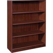 Lorell Laminate Bookcase, 4 Shelves, 48"H x 36"W x 12"D, Adjustable Shelves and Feet, Mahogany Finish, 1 Each