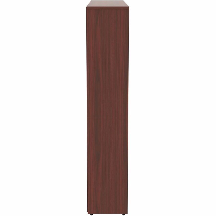 Lorell Laminate Bookcase, 5 Shelves (4 Adjustable), 60"H x 36"W x 12"D, Mahogany Finish, 1 Each