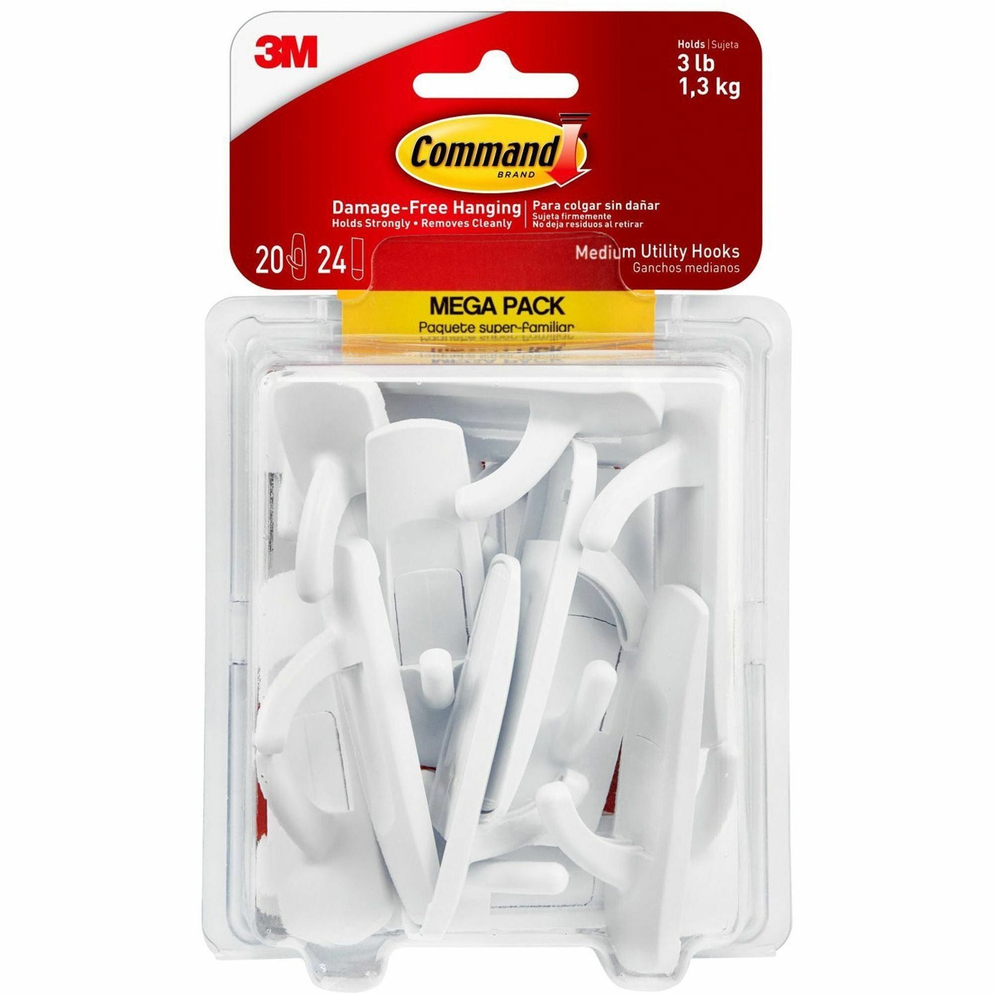 3 lb (1.36 kg) Capacity - for Multipurpose, Paint, Wood, Tile - White - 20 / Pack