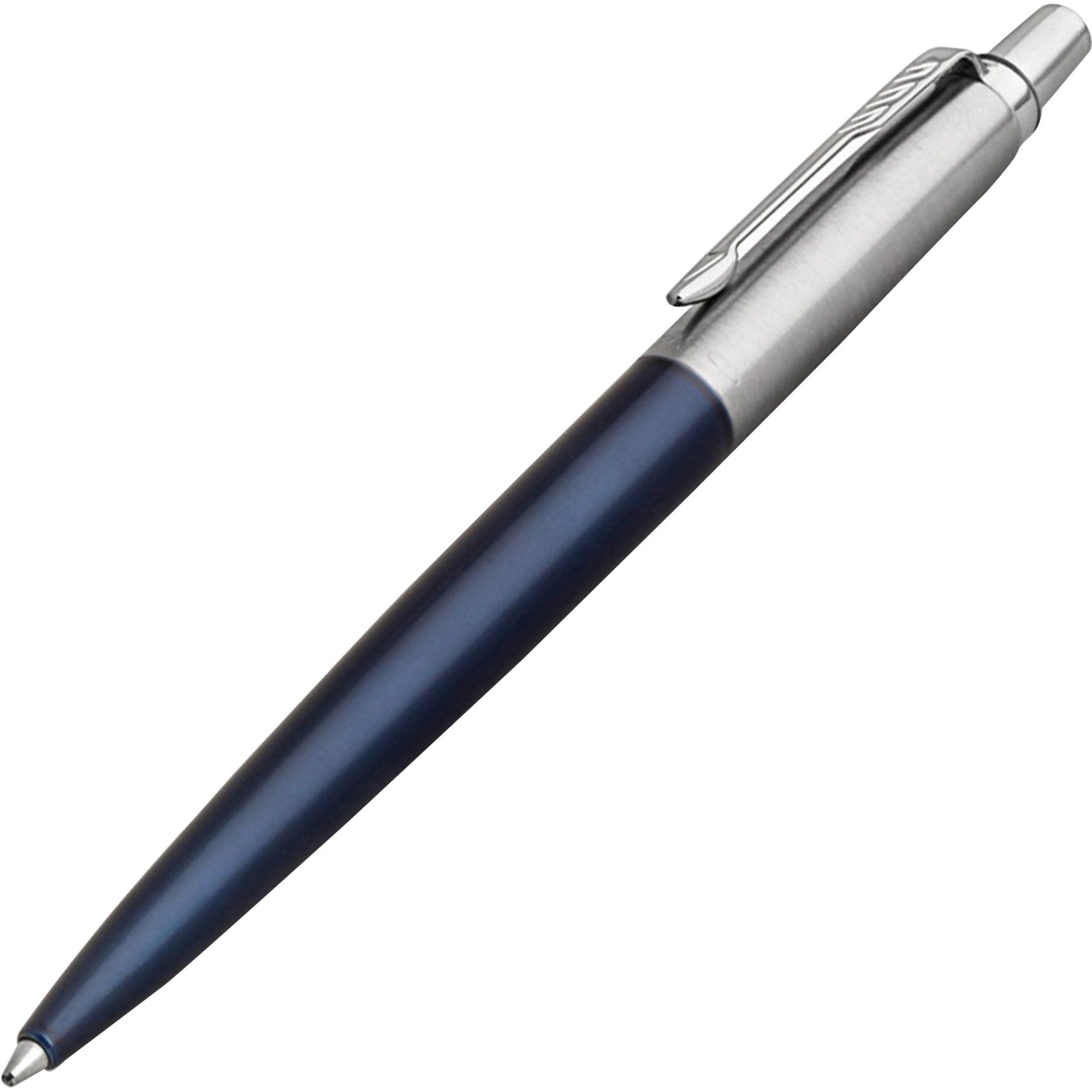 Parker Jotter Ballpoint Pen, Medium Point, Blue Ink, Refillable, Royal Blue Stainless Steel Barrel, 1 Each