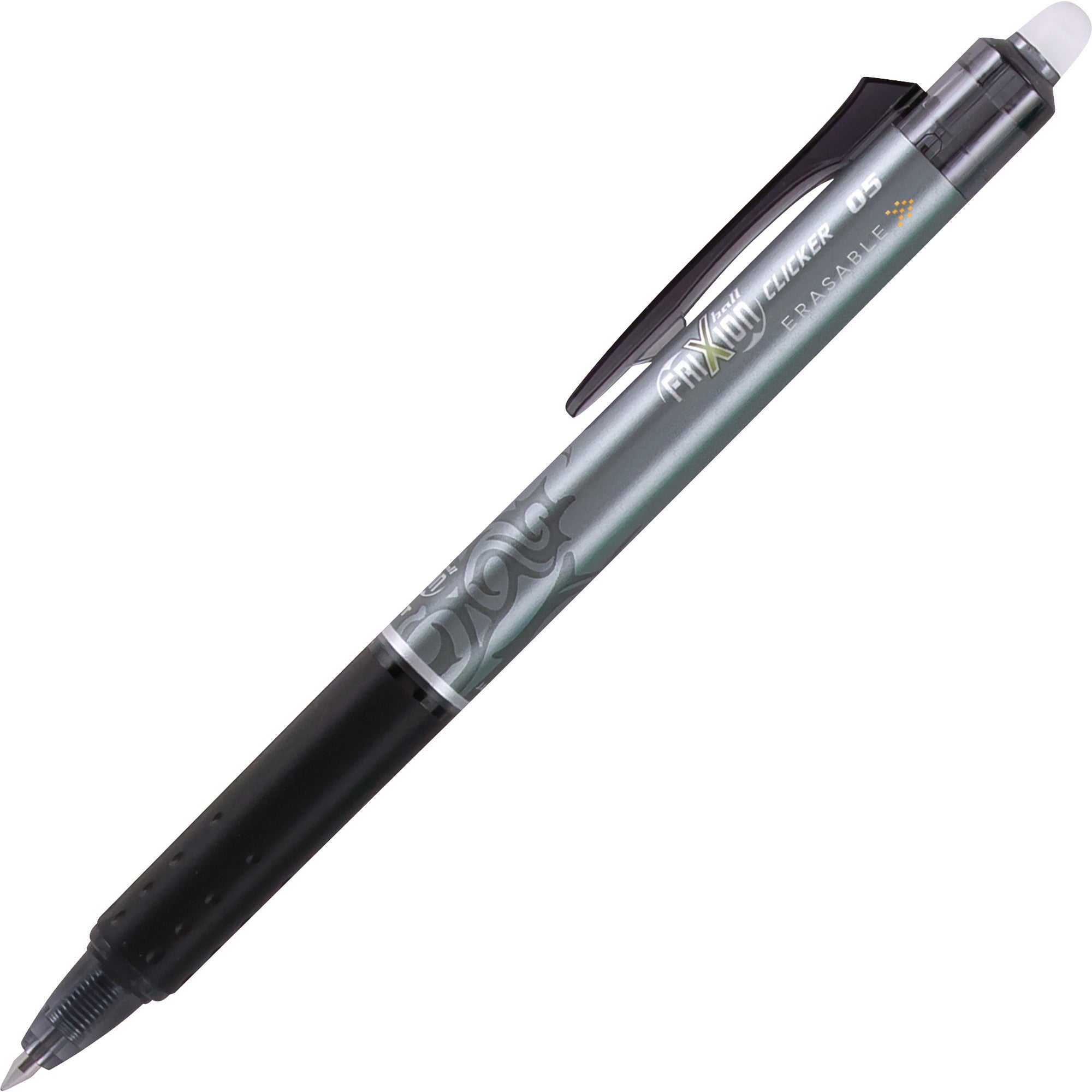 Pilot FriXion Ball Clicker Gel Ink Pens, 0.5 mm Extra Fine, Retractable, Erasable, Black Ink, 1 Dozen