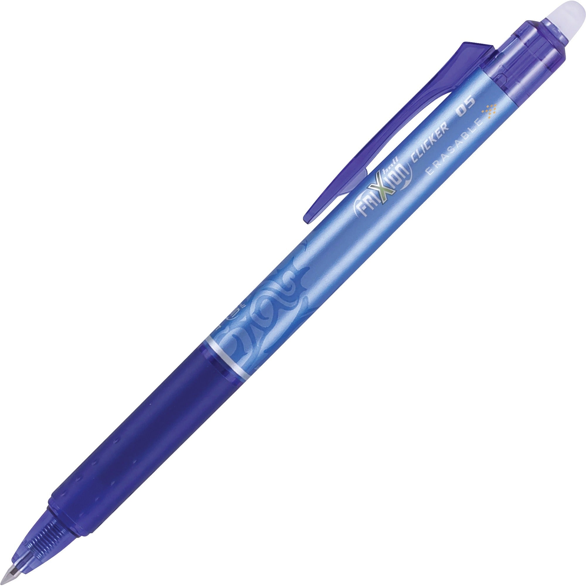 Pilot FriXion Ball Clicker Gel Ink Pens, 0.5 mm Extra Fine, Retractable, Erasable, Blue Ink, 1 Dozen