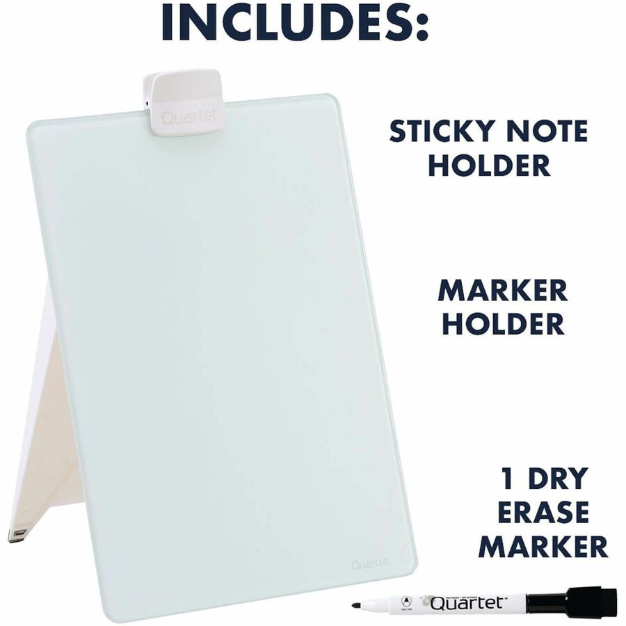 9" (0.8 ft) Width x 11" (0.9 ft) Height - White Glass Surface - Rectangle - Horizontal/Vertical - Magnetic - 1 Each