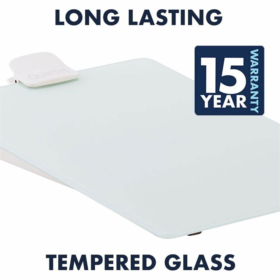 9" (0.8 ft) Width x 11" (0.9 ft) Height - White Glass Surface - Rectangle - Horizontal/Vertical - Magnetic - 1 Each