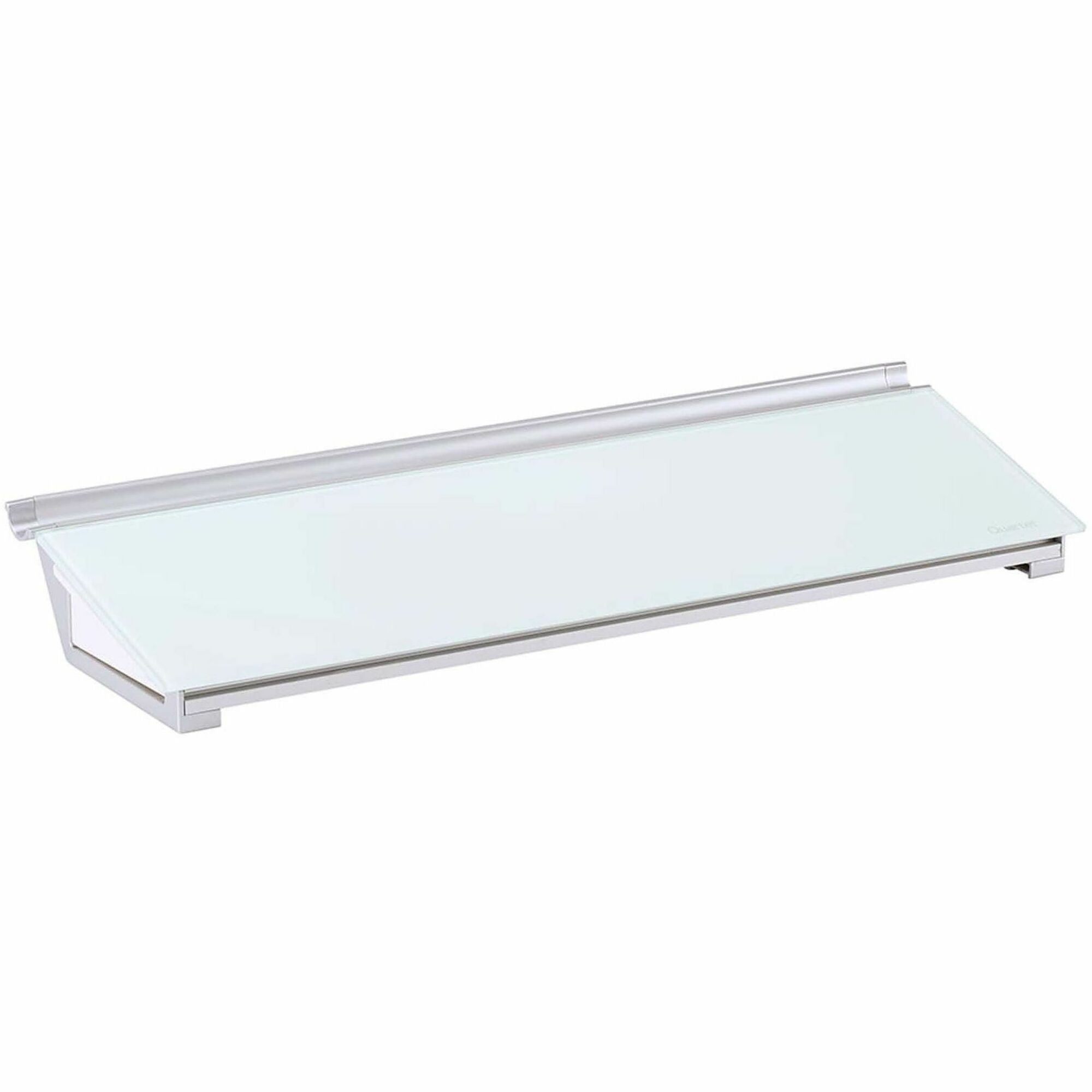 Quartet Glass Dry-Erase Desktop Computer Pad, 18" x 6", White Glass, Rectangle, Horizontal, Includes 1 Pad and 1 Dry-Erase Marker