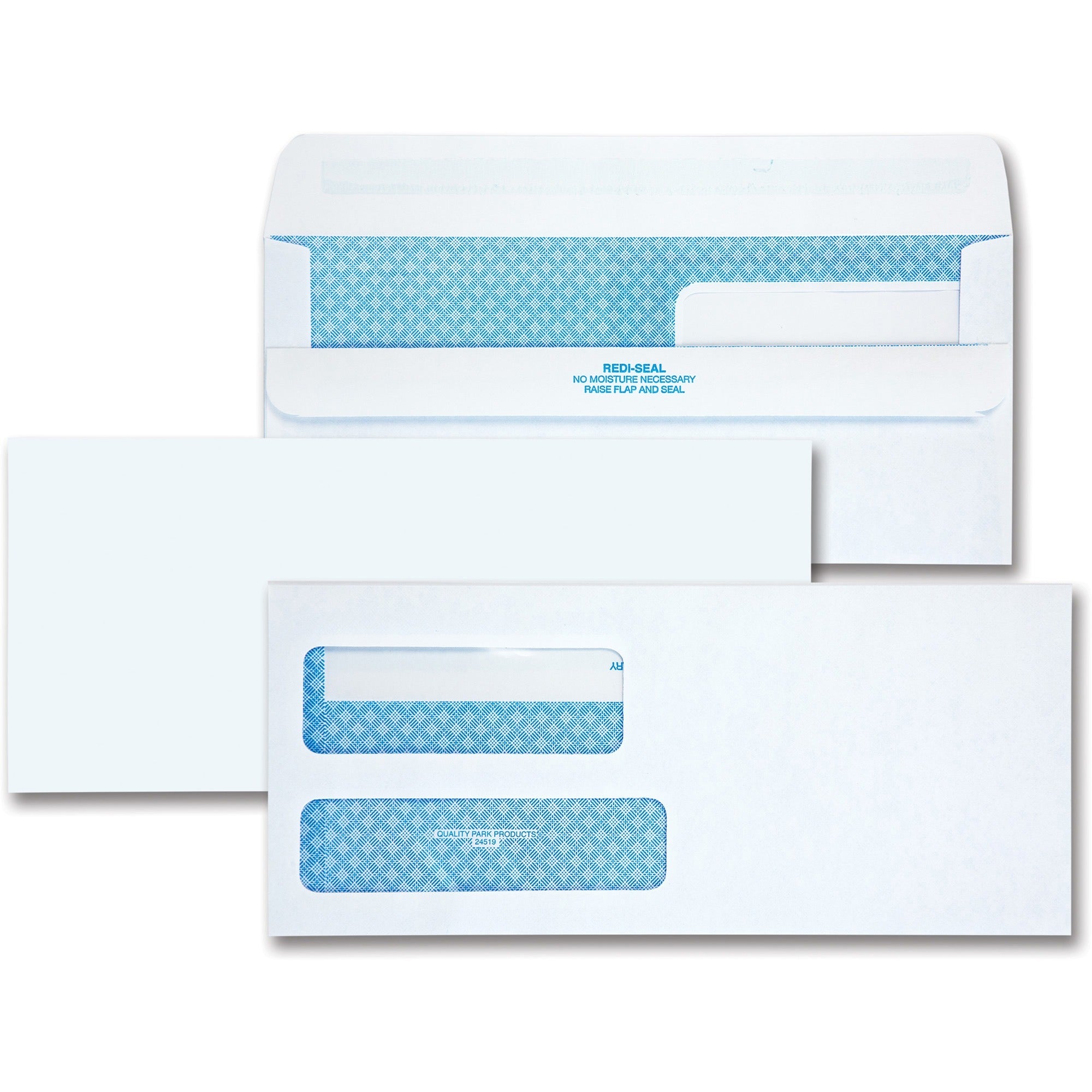 Security - #9 - 3 7/8" Width x 8 7/8" Length - 24 lb - Adhesive - White - 250 / Box