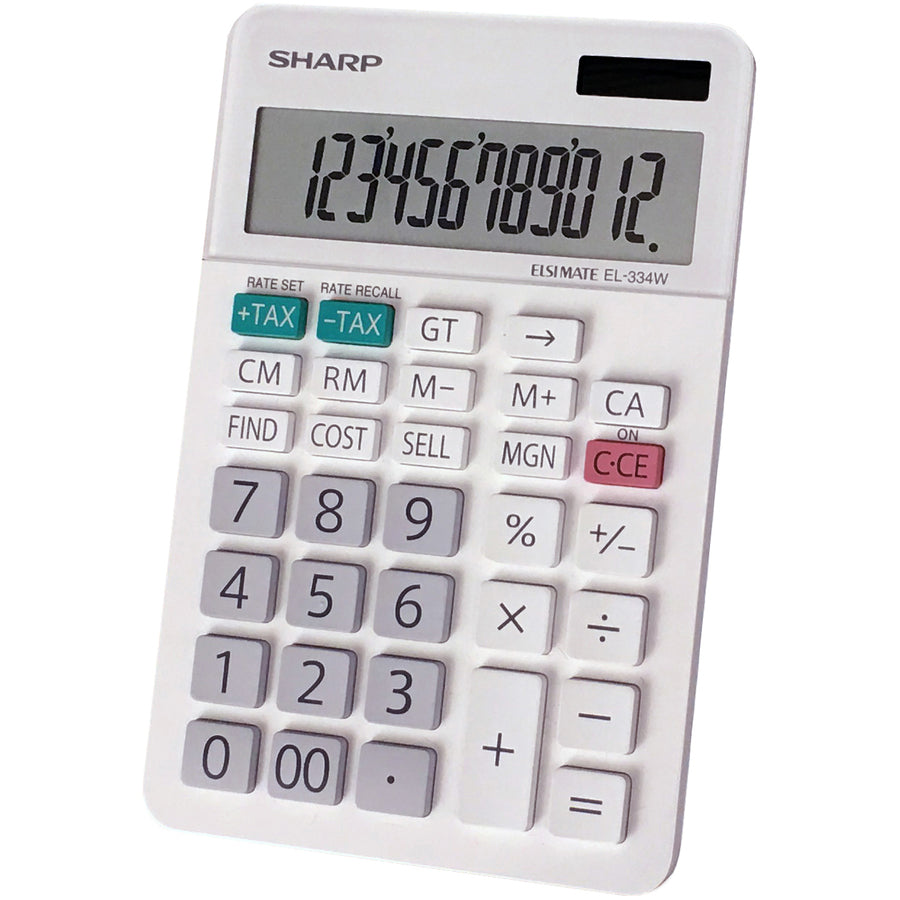 4-Key Memory, Sign Change, Backspace Key, Auto Power Off, Double Zero - 12 Digits - LCD - 0.6" Height x 4.4" Width x 6.6" Depth - White - Desktop - 1 Each