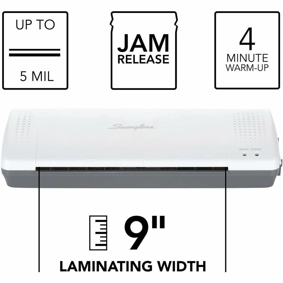 Pouch - 9" Lamination Width - 5 mil Lamination Thickness - Release Lever - 3.3" Height x 6.8" Width x 14.6" Depth