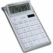 Large Display, Tilt Display, 3-Key Memory, Automatic Power Down, Dual Power, Battery Backup, Independent Memory - 12 Digits - LCD - Battery/Solar Powered - 2" Height x 4.3" Width x 7" Depth - White - Desktop - 1 Each