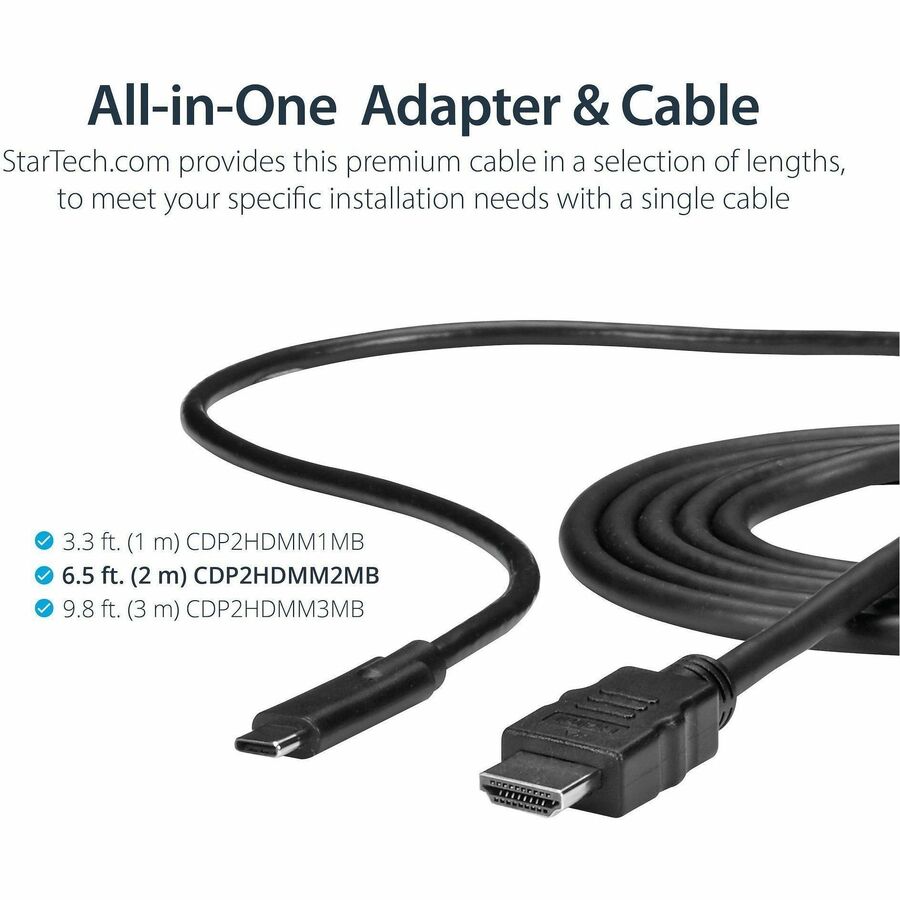 StarTech.com USB-C to HDMI Adapter Cable - 2m (6 ft.) - 4K at 30 Hz