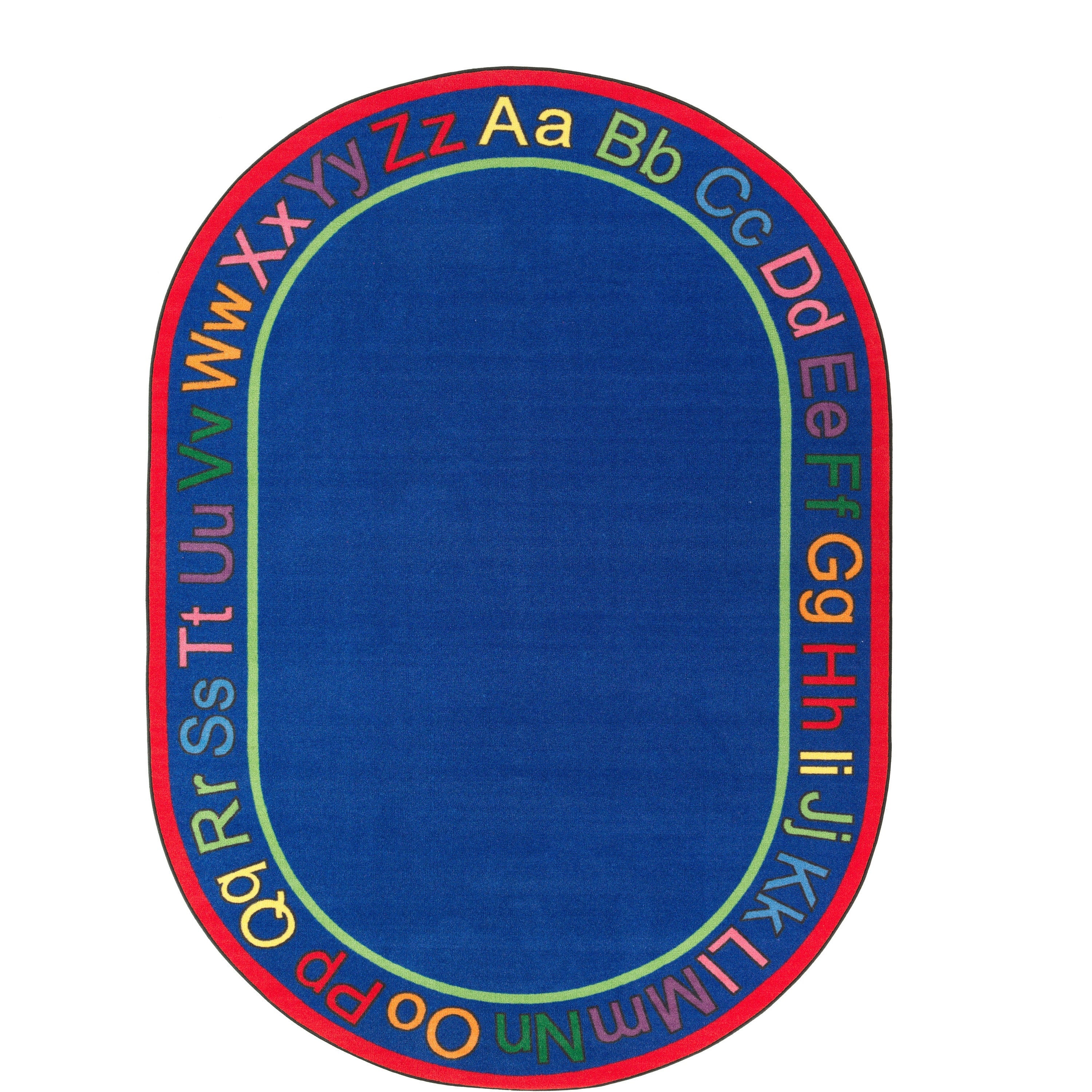 Flagship Carpets Know Your ABCs Oval Rug, 8.33" x 5.83", Multicolor, Nylon, 1 Each