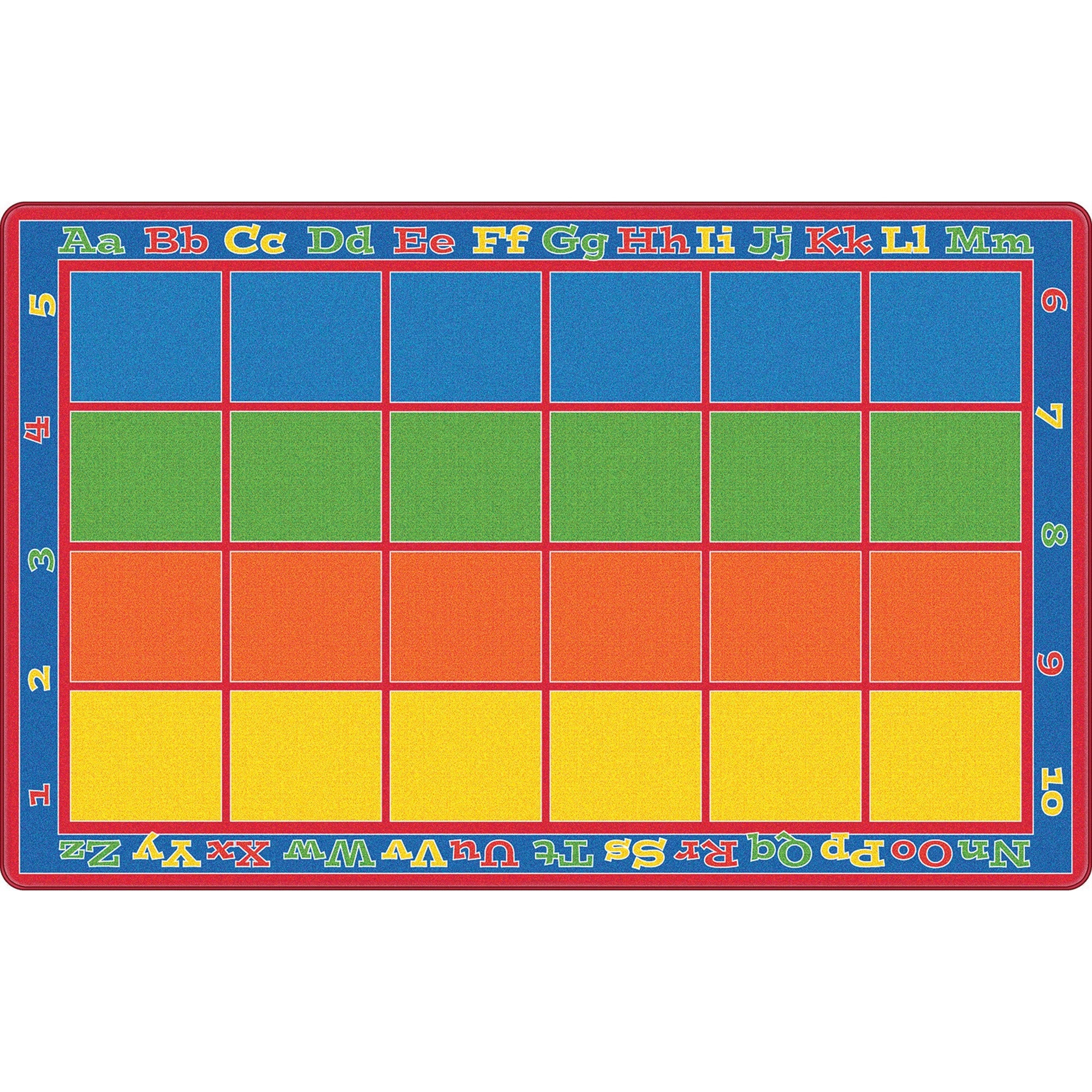 Flagship Carpets Primary Colors Square Grids Rug, Rectangle, 13.17" x 10.75", Multicolor, 1 Each