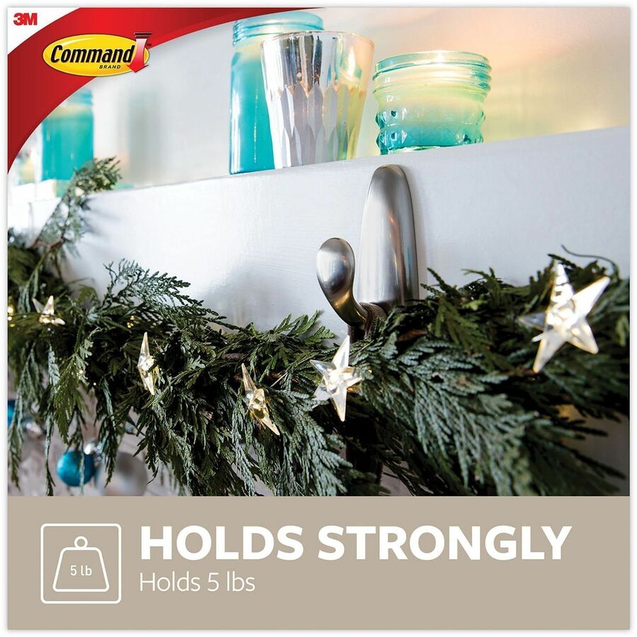 5 lb (2.27 kg) Capacity - for Decoration, Painted Surface, Wood, Tile - Metal - Brushed Nickel - 1 / Pack
