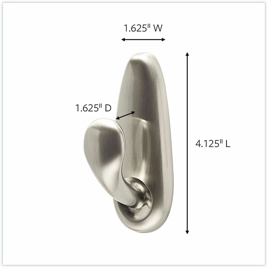 5 lb (2.27 kg) Capacity - for Decoration, Painted Surface, Wood, Tile - Metal - Brushed Nickel - 1 / Pack