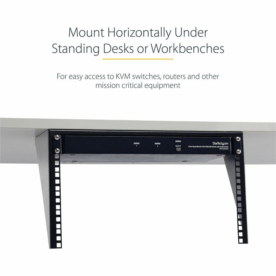 StarTech.com RK619WALLV Wall Mount for Server, A/V Equipment, Power Strip, KVM Switch - Black - TAA Compliant