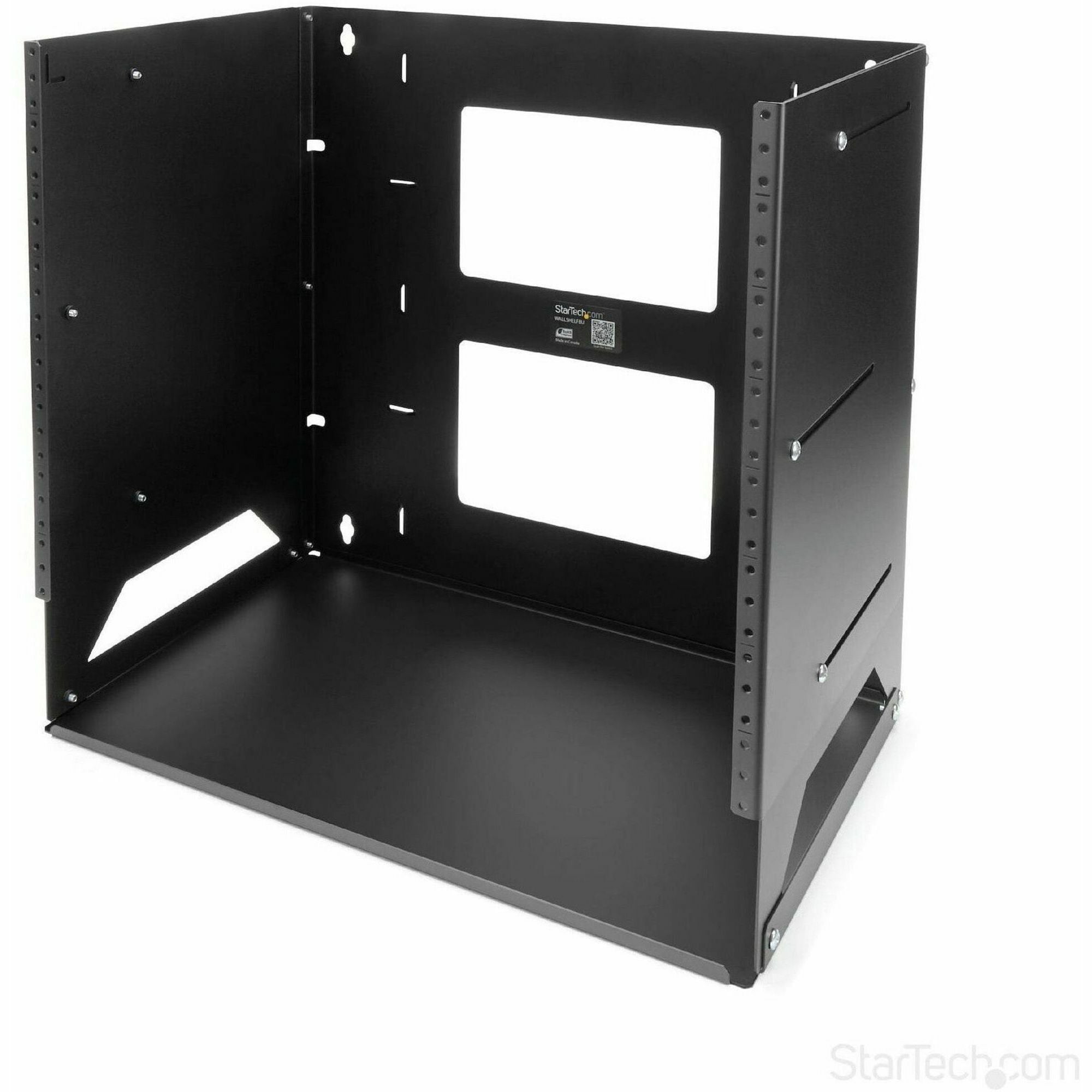 StarTech.com Wall-Mount Server Rack with Built-in Shelf - Solid Steel - 8U