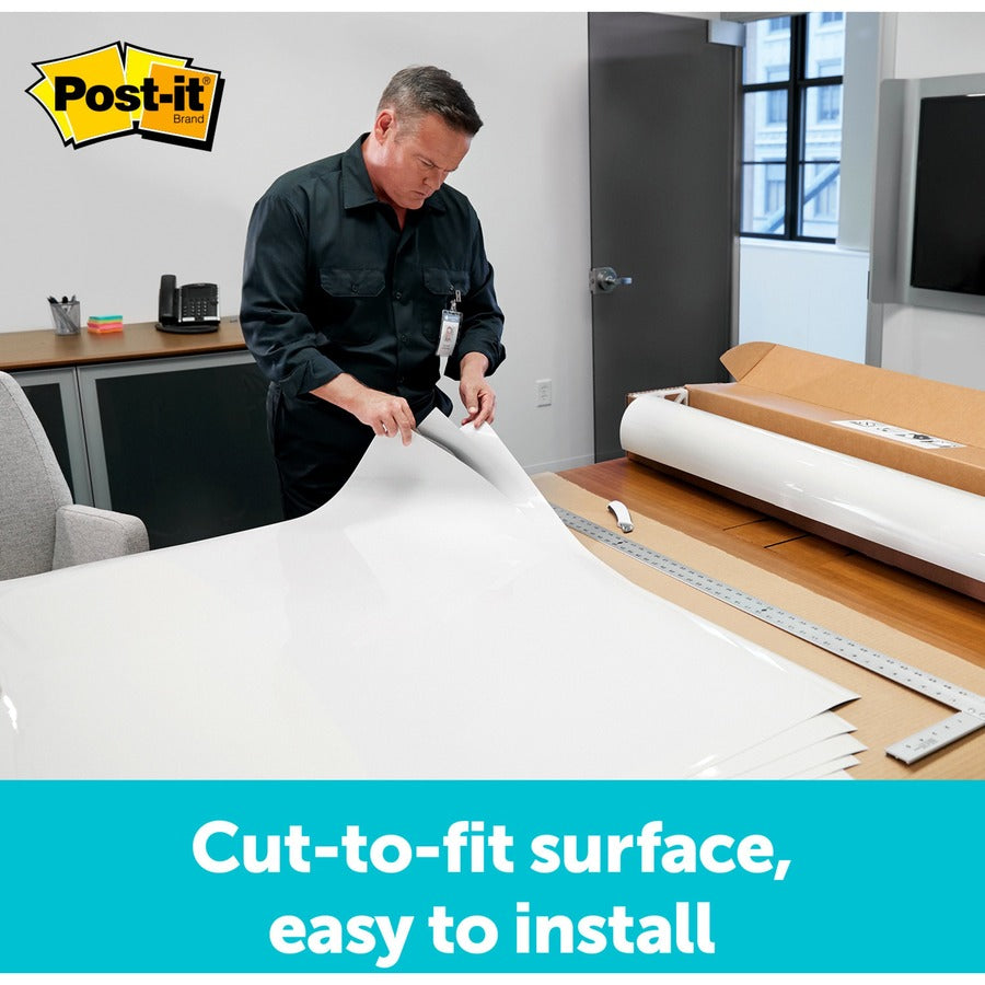 White Surface - 48" (4 ft) Width x 600" (50 ft) Length - White Film - Rectangle - Horizontal/Vertical - Tabletop, Desktop - 1 Each