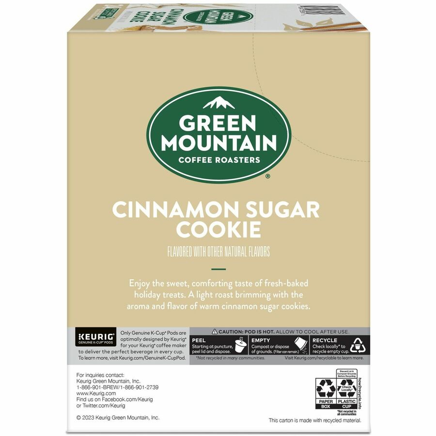 Compatible with Keurig Brewer - Regular - Light - K-Cup, Pod - Cinnamon Sugar Cookie - Kosher - 24 / Pack