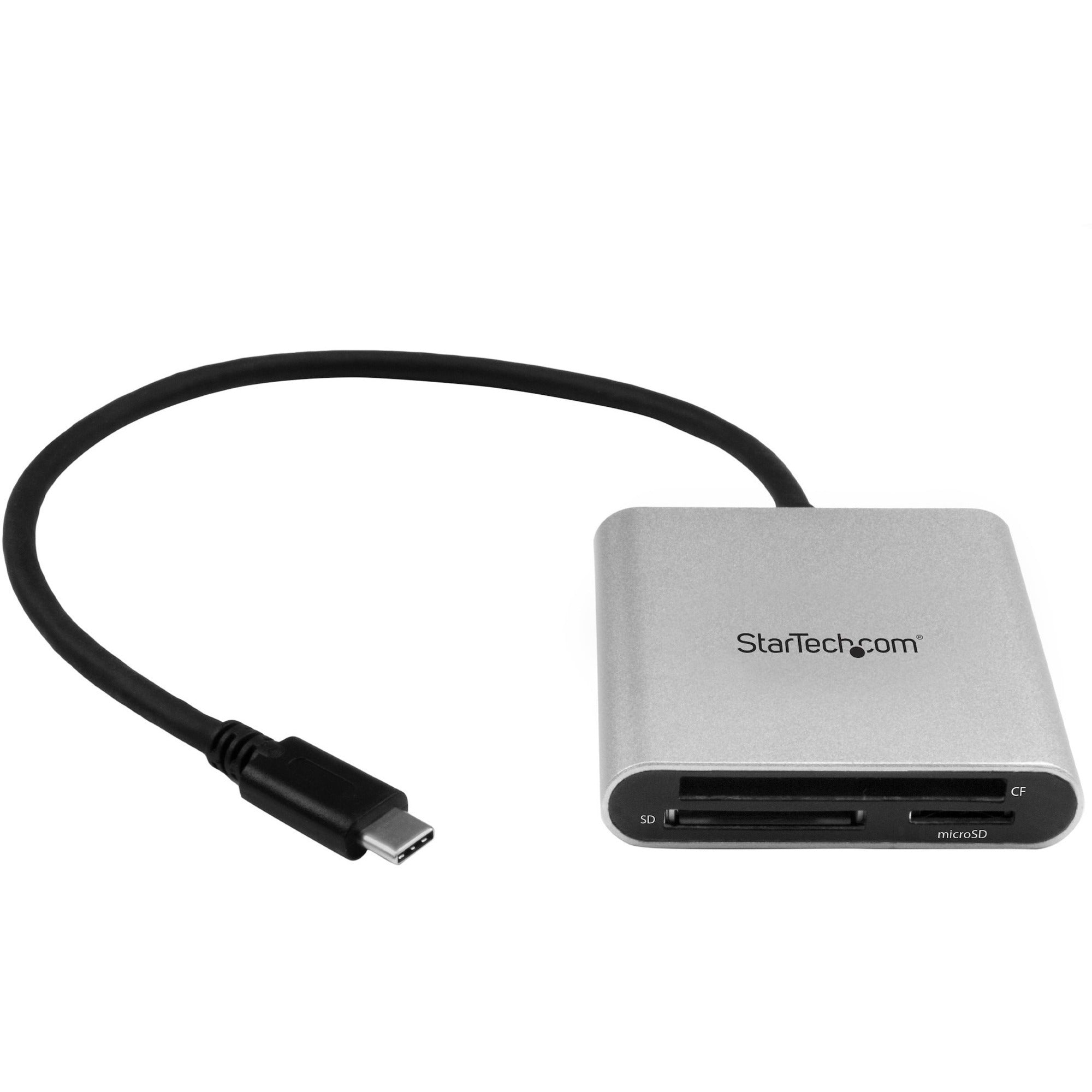 StarTech.com Flash Reader, USB Type-C, External, Supports SD, microSD, MMC, SDHC, SDXC, microSDHC, microSDXC, CompactFlash Type I & II, 1 Each