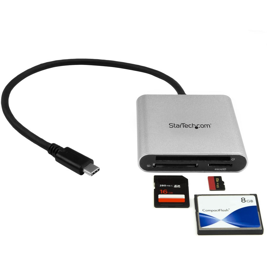 StarTech.com Flash Reader, USB Type-C, External, Supports SD, microSD, MMC, SDHC, SDXC, microSDHC, microSDXC, CompactFlash Type I & II, 1 Each
