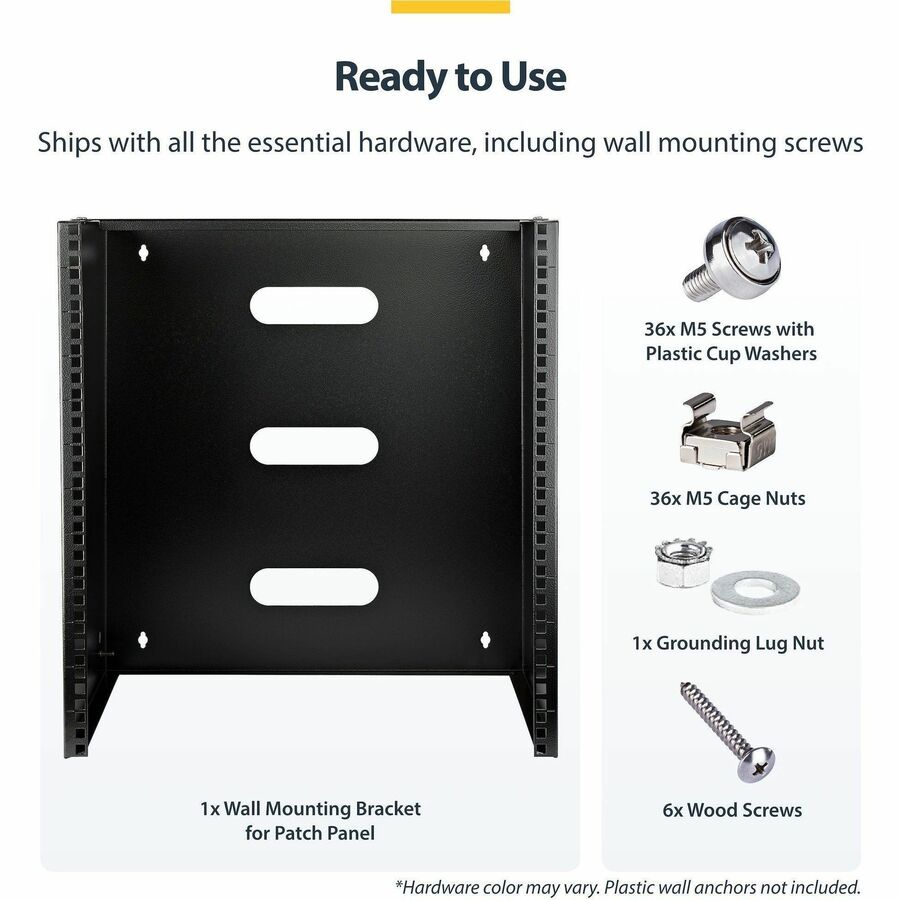 StarTech.com 12U Wall-Mount Bracket for Shallow Rack-Mount Equipment - 12 in. Deep