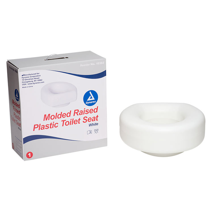 Molded Raised Plastic Toilet Seat, Single, 1 Quantity per Box