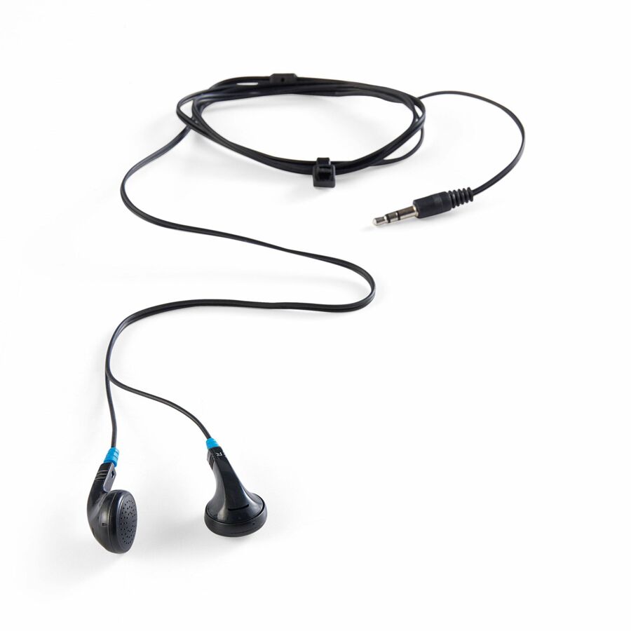 Stereo - Mini-phone (3.5mm) - Wired - Earbud - Binaural - Black - 1 Each