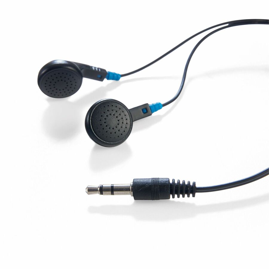 Stereo - Mini-phone (3.5mm) - Wired - Earbud - Binaural - Black - 1 Each