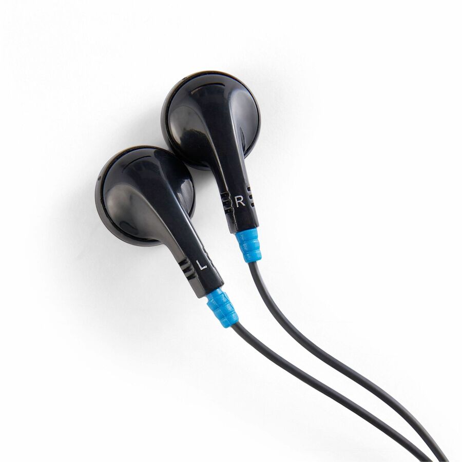 Stereo - Mini-phone (3.5mm) - Wired - Earbud - Binaural - Black - 1 Each