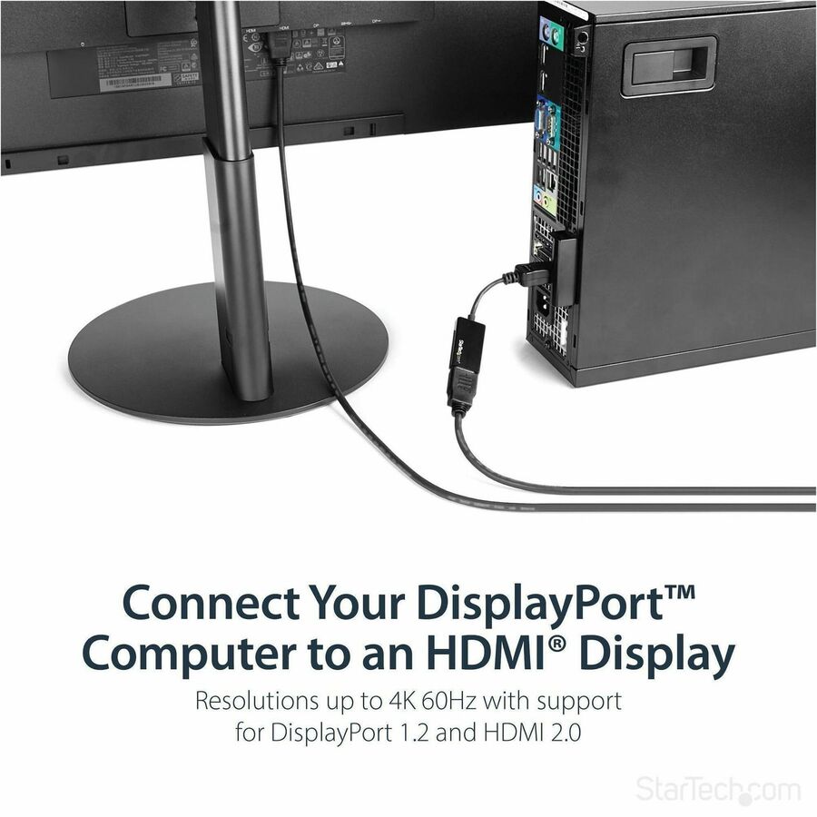 StarTech.com DisplayPort to HDMI Adapter - 4K DP to HDMI Converter - UHD 4K 60Hz