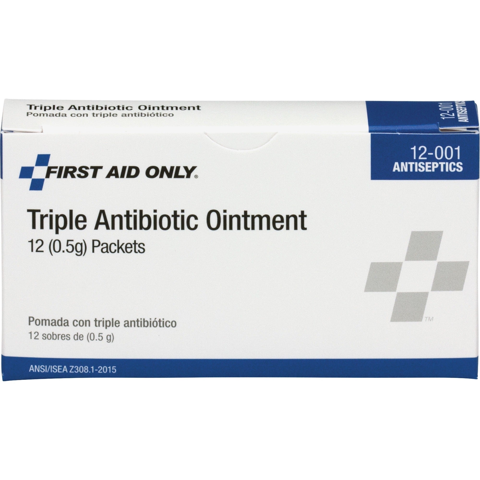 First Aid Only Triple Antibiotic Ointment Packets, 12 Packets per Box