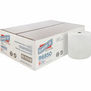 Genuine Joe Solutions Hardwound Paper Towels, 1-Ply, 7" x 850 ft, White, Virgin Fiber, 6 Rolls per Carton