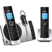 VTech Connect to Cell DS6771-3 DECT 6.0 Cordless Phone - Black, Silver - 1 x Phone Line - 2 x Handset - Speakerphone - Answering Machine - Hearing Aid Compatible