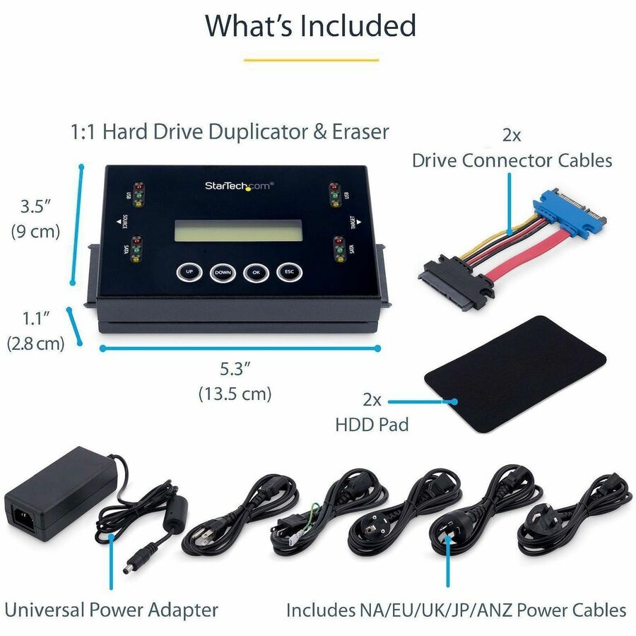 StarTech.com Drive Duplicator and Eraser for USB Flash Drives and 2.5 / 3.5" SATA Drives